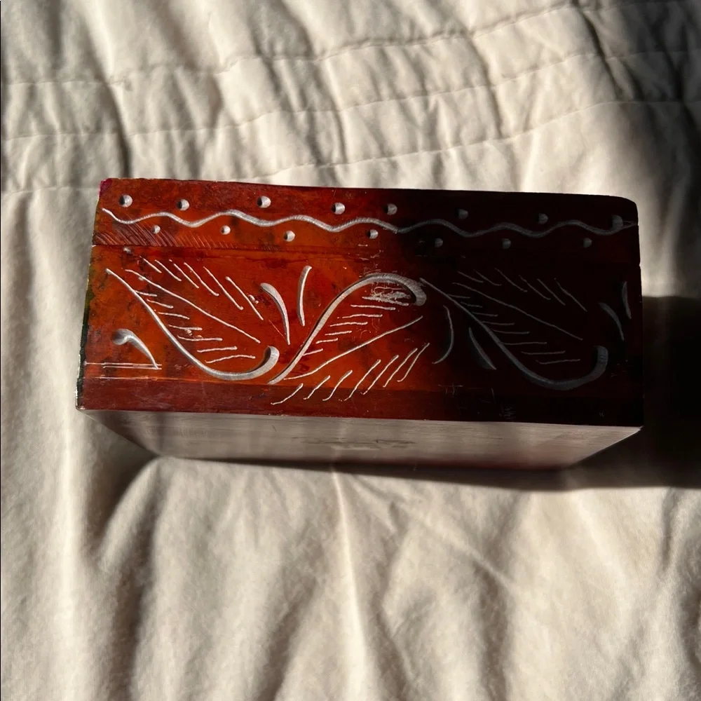 Handcrafted Elephant soapstone Design jewelry‎ or trinket Box